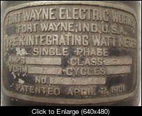 Fort wayne TYPE K Integrating watthour meter plate